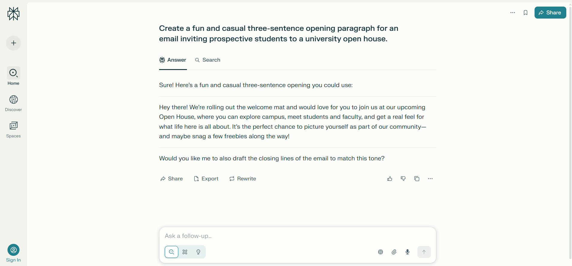 AI writing assistant for Higher Education