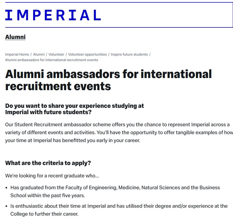 alumni in student recruitment