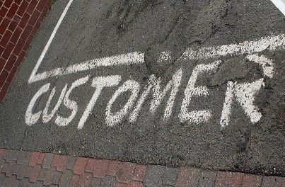 Chalk image of customer parking space 