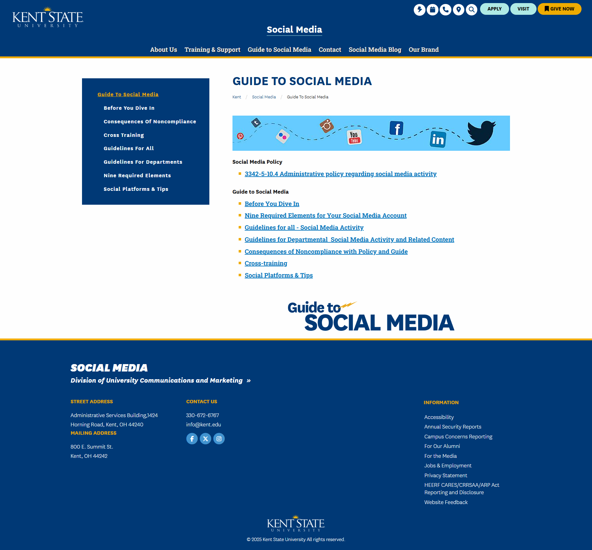 social media guidelines for higher education