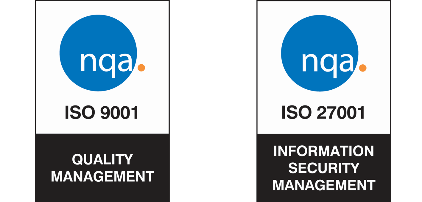 ISO 9001 and ISO 27001 Certification Logos